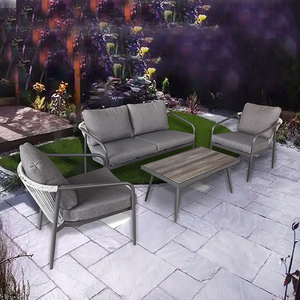 Modern Aluminum <strong>Rattan</strong> Dining Set Garden Patio Outdoor Wicker Furniture for Hotel Exterior Use Includes Sofa <strong>Corner</strong> - Product Image 4