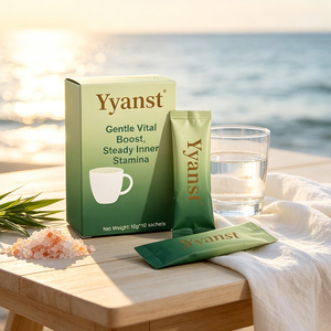 Café instantané aux herbes naturelles mélangées 10g*10 sachets, boîte en papier avec impression minimaliste dégradé vert clair, emballage personnalisé OEM - Product Image 6
