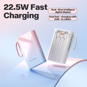 Banque d'énergie de charge à grande vitesse portable 20000mAh Source d'affichage numérique 22.5W avec dégradé de couleurs en matériau PVC durable - Product Image 2