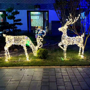 Lumière LED 3D en forme de renne de Noël pour les décorations de vacances en extérieur et la décoration paysagère festive - Product Image 1