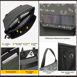 Bolso bandolera para ordenador portátil para mujer, de piel sintética, impermeable, de gran capacidad, para estudiantes, para libros de 13-16 pulgadas - Product Image 3