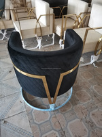 Fauteuil de salon de luxe en acier inoxydable, chaise de canapé en velours en forme de V pour hôtel, café, maison, club