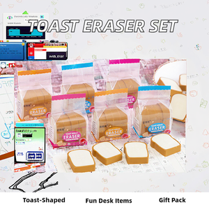 Charming Toast Shaped Pencil Set Sweet Bread Design Radiergummis für Kinder Study Fun - Product Image 2