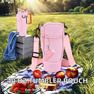 Al por mayor: Soporte de neopreno para vaso de 40 oz con correa, bonito llavero para taza y accesorios de tela para bares - Product Image 2