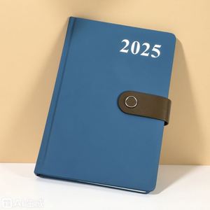 Carnet en PU personnalisé de luxe 2025-2026, en cuir végétalien avec boucle, logo personnalisé en promotion - Product Image 4