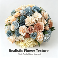 Boule de fleurs artificielles en soie mélangée, roses, pivoines, eucalyptus, centre de table floral pour mariage, bougeoir, décoration de table, fête