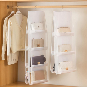 8 Pocket <b>Foldable</b> Handbag Storage Hanging <b>Bag</b>, Clear Visible Shelf Organizer, Universal for Closet Bedroom Family Home Use - Product Image 2