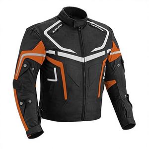Waterproof Breathable Motorbike Canvas <b>Jacket</b> for Men <b>with</b> Stand Collar and Inner Thermal <b>Lining</b> - Product Image 1