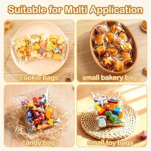 Sacs à friandises transparents en OPP refermables en gros, personnalisables, petits sacs d'emballage alimentaire pour cadeaux, bonbons, collations, fêtes et <span class=keywords><strong>rangement</strong></span> - Product Image 2