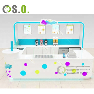 Kiosque à café en bois massif de café design de décoration intérieure moderne avec armoire de centre commercial intérieur de haute qualité - Product Image 3