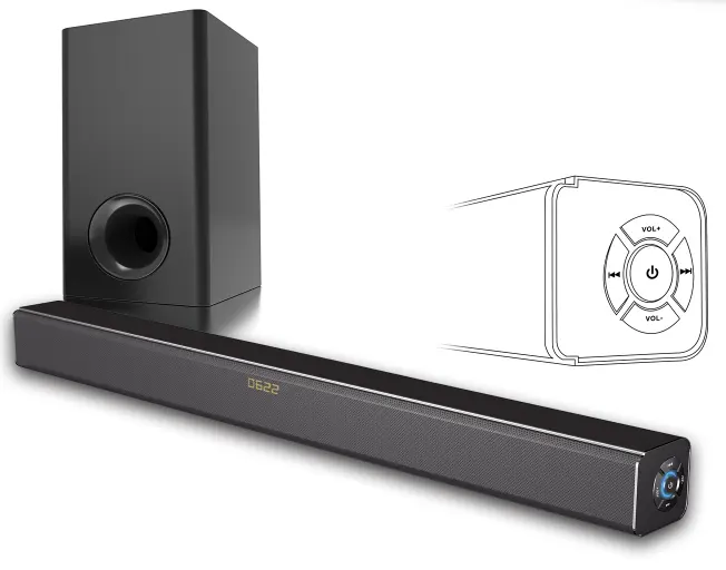 Melhor 3d circular sistema home theater caixa de som 2.1 alto-falante para telefone sem fio bt barra de som