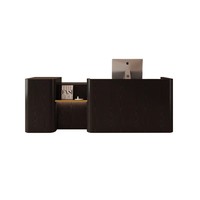 Bureau de réception en bois de luxe moderne simple noir clair pour le bureau de l'entreprise et le magasin de vêtements pour hommes Comptoir de caisse élégant