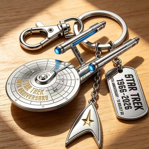 สตาร์ เทรค เอ็นเตอร์ไพรส์ NCC1701 พวงกุญแจโลหะผสมเงิน รุ่นฉลองครบรอบ 60 ปี ของสะสม ของขวัญ - Product Image 2