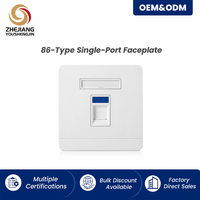 Plaque frontale de type 86 à un ou deux ports avec cache anti-poussière et fenêtre pour module RJ45