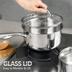 Ensemble de casseroles en acier inoxydable antiadhésif de qualité supérieure avec logo personnalisé, casseroles détachables de luxe, couvercles en verre pour cuisinière à gaz, pour la cuisine à domicile - Product Image 5
