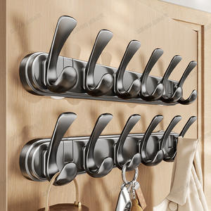 ตะขอแขวนผนังแบบสุญญากาศสีน้ำเงินรูปทรงสี่เหลี่ยมผืนผ้า รับน้ำหนักได้มาก 5 ตะขอ สำหรับห้องน้ำ ห้องสุขา แขวนเสื้อ หมวก ไม่ต้องเจาะผนัง - Product Image 5