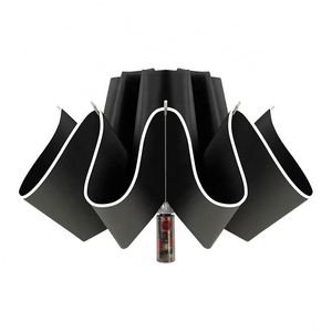 Paraguas Mecánico Automático de 10 Varillas, Plegable en Tres, Resistente al Viento, Protección UV, para Hombre, Viajes de Negocios, con Tela Estampada - Product Image 2