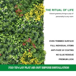 Pannelli Decorativi da Parete con Piante Artificiali da 100cm, Facile Decorazione <span class=keywords><strong>Verde</strong></span> per Esterni, Recinzione in Erba Artificiale Montata a Parete - Product Image 3