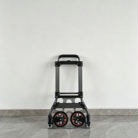 Carrito de Mano Plegable para Ahorrar Espacio, Plataforma Plegable con Asa Telescópica, Carro de Equipaje Portátil para Uso Comercial