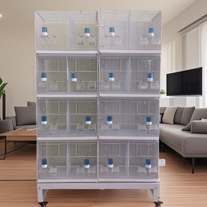 <span class=keywords><strong>Cage</strong></span> d'élevage multicouche mobile portable professionnelle Structure épissable à motif solide Fermeture à bouton pression pour les transporteurs d'oiseaux - Product Image 2