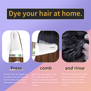 Champú para Teñir el Cabello, Cubre las Canas y el Cabello Blanco, Tinte Rápido sin Amoníaco, Champú Permanente con Peine - Product Image 6