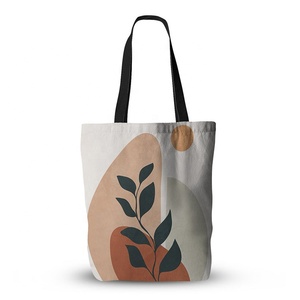 Cotton Cloth Women Reusable Folding Storage Shopping Handbags Custom Printed Canvas Tote Bag