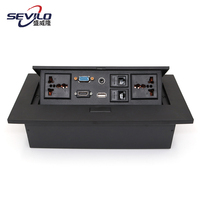 Enchufe de escritorio/mesa multifunción con alimentación USB, de aleación de zinc, con 5/4/3/2 tomas de CA