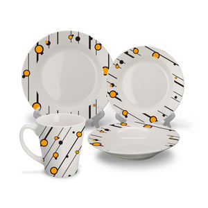 <span class=keywords><strong>Vaisselle</strong></span> en céramique d'OEM/ODM, pleine personnalisation sur le logo de couleur de taille pour la chaîne d'hôtel - Product Image 4