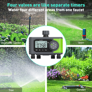 Automatic Four Outlet Smart LCD <strong>Water</strong> <strong>Timer</strong> Controller Garden Electronic Irrigation Rain Delay Function Plastic Lawn Use - Product Image 3