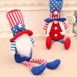 Nuevo producto transfronterizo: Muñeco festivo del Día de la Independencia estadounidense de gran tamaño con piernas, muñeco de duende sin rostro con estrellas y rayas. - Product Image 3