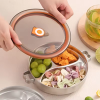 Boîte à repas pour enfants anti-brûlure, double paroi isolée en acier inoxydable, compartimentée, bento, boîte à déjeuner pour bébé