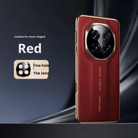 Étui de téléphone en similicuir pour Honor Magic8Pro, design professionnel, électroplaqué, gaufré, instantanément maître de la légèreté