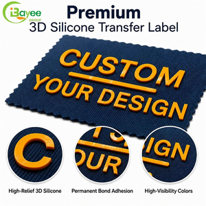Custom Silicon Heat Transfer Patches PVC Rubber Iron-on Logo 3d Heat Transfer Printing Patch for Clothing - Product Image 1