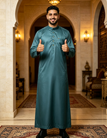 CCY Thobe en tissu brillant pour hommes, style saoudien, Jubbah islamique, Kandura, Robe musulmane algérienne, Robe de prière