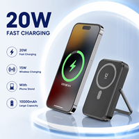 Cable Tipo-C de 10000 mAh con Soporte para Teléfono, Banco de Energía para Teléfono Móvil, Carga Inalámbrica, Diseño Ultrafino, Compatible con 20W