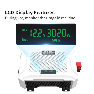 DATOUBOSS DC AC 110V <span class=keywords><strong>220V</strong></span> Onduleur à onde sinusoïdale Pure <span class=keywords><strong>Chargeur</strong></span> <span class=keywords><strong>12V</strong></span> 24V 48V <span class=keywords><strong>3000W</strong></span> Puissance de crête Monophasé - Product Image 4