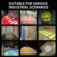 Luz de seguridad de advertencia para grúa puente, con proyección circular de señalización de paso de peatones, indicador de proximidad de límite industrial, tipo EOT, para orugas