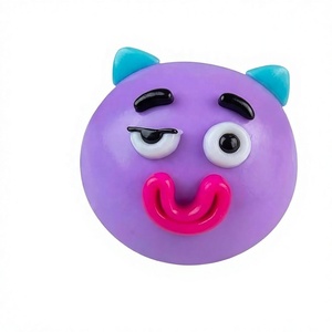 Colorful Funny Face Squishy Stress <b>Balls</b> Soft Bouncy TPR Toys for Kids Unisex Fidget Playthings 2 to 4 Years Age Range - Product Image 2