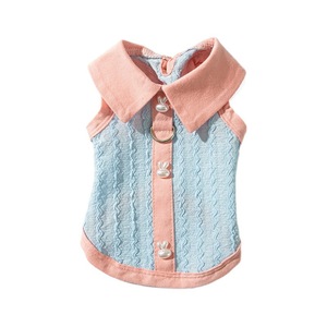 Pet Teddy Clothes Light Blue Yellow Green Polo <b>Collar</b> Breathable Shirt For <b>Small</b> Medium <b>Dogs</b> Cats Spring Summer Wear - Product Image 5