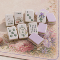 Juego de Mahjong Americano de Lujo Monet Garden, 160 Fichas, Diseño Estético de Cisnes y Flores, Regalo Premium para Eventos Sociales y Fiestas del Té