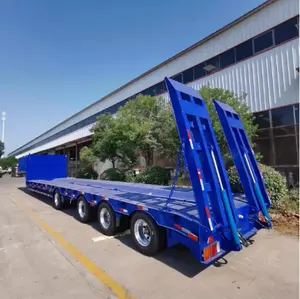 factory sale 3 axles 50 ton 60 ton loader lowboy lowbed semi trailer 70 80 tons 4 axle truck trailer