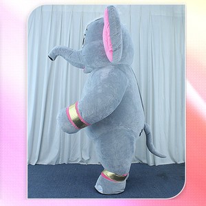 Costume d'éléphant gonflable gris <span class=keywords><strong>rose</strong></span> personnalisable QUTENG, tenue de mascotte en peluche durable pour la promotion d'événements et les défilés - Product Image 5
