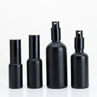 Flacon pulvérisateur en verre noir mat de 10 ml, 15 ml, 20 ml, 30 ml, 50 ml, 100 ml avec tête de pulvérisation fine pour emballage cosmétique