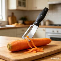 Éplucheur à manche en plastique, lame de rasoir, outils multifonctionnels pour éplucher les légumes et les fruits, outils de cuisine en bois en stock
