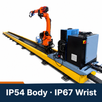Machine de soudage MIG robotisée, poste de travail robotisé de soudage automatique avec entraînement AC 6 axes, moteur IP67 pour la fabrication métallique