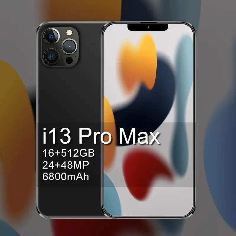 I13 Pro Max 6.7นิ้ว10.0สมาร์ทโฟน Android ปลดล็อคด้วยใบหน้า/ลายนิ้วมือ16Gb 512GB Mtk6592 Octa Core โทรศัพท์มือถือคู่