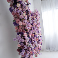 Arche de fleurs artificielles en plastique pour la photographie et la décoration de fond avec fleurs mélangées