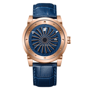 Đồng hồ cơ tự động nam mặt lộ máy, kim xoay, thép không gỉ, kiểu bánh xe tua bin - Product Image 3