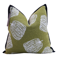 Housse de coussin décorative de luxe personnalisable en jacquard vert pour canapé, hôtel et fournisseur de produits pour la maison
