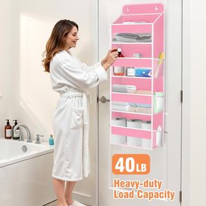 Organizador para colgar sobre la puerta de 4 niveles con 6 bolsillos laterales para habitación infantil, dormitorio o cuarto de niños - Product Image 5